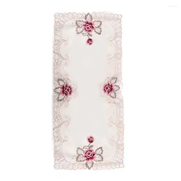 Tala de mesa 1 toalha de mesa 40 85cm estilo country Bordado floral renda decoração de manchas reutilizáveis resistentes e laváveis.