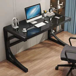 Mesas de computador de vidro temperado nórdico Quarto doméstico Gaming Durable Gaming Desk simples Móveis de escritório