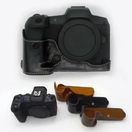 Tillbehör Läder Skydda kameran Half Case Bag Grip för Canon EOS R RP R5 R6