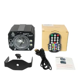 2in1 디스코 마술 볼 레이저 DJ 단계 라이트 라이트 RGB LED 원격 제어 스트로브 사운드 클럽 생일 파티 할로윈 KTV를 위해 활성화