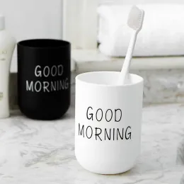 Badezimmer Tumbler tragbare Paar Zahnbürste Waschen Mund Tasse Guten Morgen Plastik Home Hotel Zahnbürstenhalter Getränke Tasse