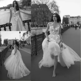 Liz Martinez 2024 Sexy Beach Wedding Dresses 3D Flowers Apliques Bohemian Tulle Backleless Country Move sposa abiti da sposa