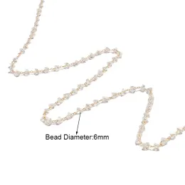 2 metri da 6 mm per perle di vetro catene bracciale sfuso lotto in metallo cramella catene di cristalli per gioielli fai -da -te che producono accessori