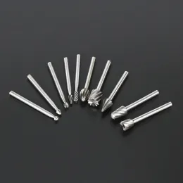 10st Set Rotary Tools Router Bit 1/8 "(3mm) Shank HSS Router Carbide Gravering Bits Diy Woodworking Carving Gravering