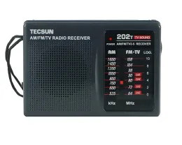 Radio TECSUN R202T AM/FM/TV Pocket Radiomottagare Byggt högtalare Internet Portable Radio FM/FM/TV Pocket Retro Radio