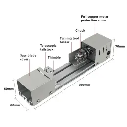 Mini Wood Lathe Machine DIY Woodworking Miniature Buddha Pearl Lathe slipning Polering Pärlor Träborr Rotary Tool 12-24VDC