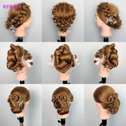 رأس Doll for Hairstyles Mannequin Head مع رأس تدريب الشعر الطويل الاصطناعي بنسبة 100 ٪