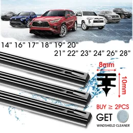 CAR Wiper Blade Elastyczne opaskę Wkładkę przednią Wkładkę Gumową Władze 8 mm 14 „16” 17 ”18” 19 ”20" 21 "22" 24 "26" 28 "28" Accessorie 1pcs