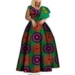 BintareAlwax New Dashiki African Print Dress Bazin One-Shoulderclothes Vestidos Plus Size African Dresses for Women WY3834