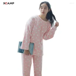 Roupas em casa Xcamp pijamas define doces camisolas ou inverno para roupas de casa fofa para amor