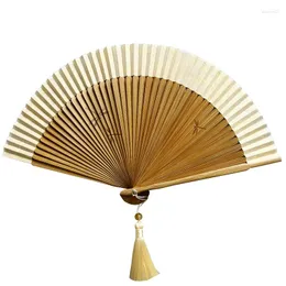 Estatuetas decorativas fã dobrável estilo japonês ventilatore bambu ventilador abanicos para boda adorável mulher dragonfly presente portátil verão