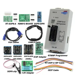 Newst original RT809F Programador ISP/ RT809 Ferramentas de reparo do programador USB LCD 24-25-93 Serise IC com adaptadores completos