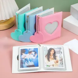 Nytt 3-tums fast färg Fotoalbum Love Hollow Photocard Holder With Heart Pendant Kpop Idol Cards Collect Book Polaroid Album