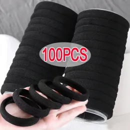 Nya High Elastic Basic Hair Bands for Women Girls Black Hairband Rubber Ties Ponytail Holder Scrunchies Kids Hårtillbehör