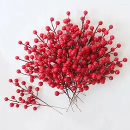 Dekorative Blumen Urlaub Dekor Beeren helle realistische künstliche Beeren Weihnachtsschmuck für Heimset von 10/30pcs Einfache Pflege