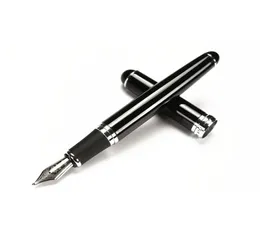 Jinhao X750 부드러운 검은 색과 은색 클립 10mm 곡선 팁 서예 펜 고품질 금속 분수 펜 크리스마스 선물 펜 4930843