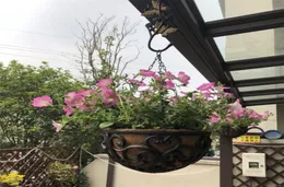 Pół okrągłego żelaza wiszącego stojaka na kosza kwiatowy dziobowiec na garnek ciężki metalowy ogród ogrodowy uchwyt na plaster
