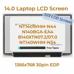 Skärm original 14. '' tum bärbar dator LCD -skärm LCD -skärm NT140WHMN44 N140BGAEA4 B140XTN07.2 07.0 NT140WHMN34 1366*768 EDP 30 PINS