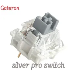 Tangentbord Gateron Silver Switches Pro Linjär mekanisk tangentbordsomkopplare 3 Pin Twostage Spring 45GF Keyboardswitch