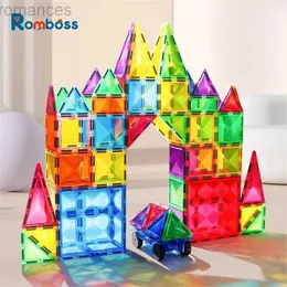 Magnets Magnetic Toys 72pcs البلاط المغناطيسي مجموعة البناء المبنى لعبة DIY الكتل المغناطيسية البلاط Montessori التعليمية هدية للأطفال 240409