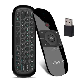 Combos W1 2.4g Teclado sem fio Air Mouse Controle remoto inteligente para Android TV Box PC Rechargeble Fly Air Mouse Mini teclados sem fio