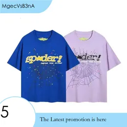 Mens Tshirts Sp5der Designer T Shirt 2024 Summer For Men And Women Size Graphic Tee Clothing 555 Spider 277
