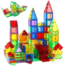 120 pezzi di grandi dimensioni di blocchi magnetici Building piastrelle set bambino grande gioco costruttore magnetico Montessori Educational Toys for Kids Gift