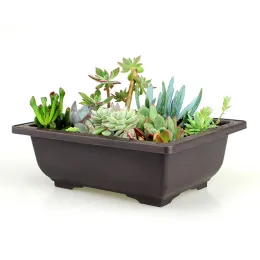 1PC Flower Pot Plastic Balcony Square Pots Flower Bonsai Bowl Nursery Basin