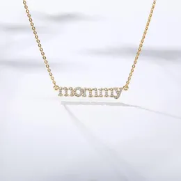 New Personalized mommy Letter Zircon Necklace & Pendant For Women Crystal Choker Chain Jewelry Mother's Day Birthday Gif292J