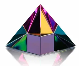 HD Crystal Iridescent Pyramid Art Decor Energy Healing Figurina Feng Shui Copernamusa DECORAZIONE DEL SOGGIORO DEL SOGGIORE MULI COLORE T9545456