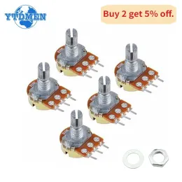 10pcs Potentiometr Rezystorowy WH148 1K 5K 10K 20K 50K 100K 500K 1M OHM 15 mm 3pin Liniowy Zestaw potencjometrów obrotowych