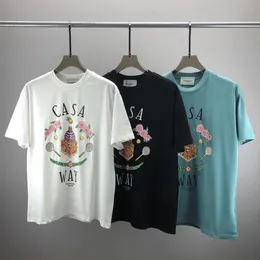 Män tshirts designer casablanc skjorta män casual t skjortor man kläd gata tshirt tennis klubb casa blanca shorts hylsa bomullskläder mode lyx skjorta