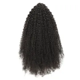 Afro Kinky Curly Ponytail Claw Clip i hästsvans mänsklig hår för kvinnor Pony Tail Brazilian Remy Hair Clip i hästsvansförlängningar