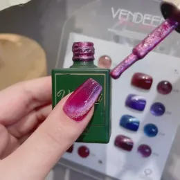 VENDEEI 9 colors zimowy kryształowy kotek gelowy lakier do paznokci 15 ml jasny żel magnetyczny Półpółkcie