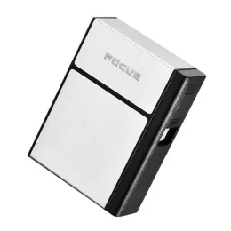 Creative Funny Cigarette Case Windproof Lighter USB Rechargeable Metal Tobacco Dispenser Box for 20 Cigarettes