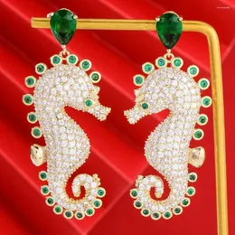 Dangle Earrings Siscathy Cute Cartoon Seahorse CZ Drop Earring For Women Trendy Wedding Cubic Zirconia Dubai Bridal Costume Jewelry