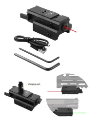 Glock Laser Sight USB Rechargeable fit 20mm/11mm Rail Red Dot Scope Rifle Laser Collimator