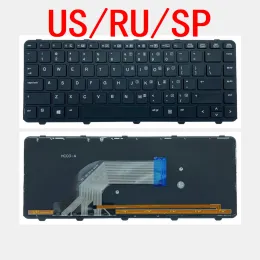 Teclados novos laptop US Ru SP Teclado de retroiluminação para HP Probook 440 G1 640 G1 645 G1 445 G1 G2 430 645 G2 Substituição de PC notebook