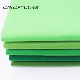 CMcyiling 5 szt./Partia, 45*55 cm Patchwork Soft Filst Filc For Iglework DIY Dolls Crafts Poliester Zielony