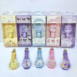 Moda 3D Cartoon Girl Relógios para crianças Pu couro estudantes crianças quartzo relógios de punho de cão anime estilo animal com caixa