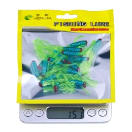 20pcs 4,8 cm 0,8 g kleiner Weichrohr -Bass -Köder zum Angeln Hecht Barch Forellen Killer Silica Künstlicher weicher Wurmköder