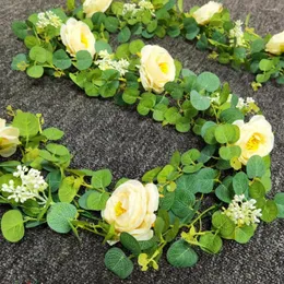 Декоративные цветы искусственные розы с низким уровнем технического обслуживания реалистичная цветочная гирлянда Элегантная розовая лоза для свадебной вечеринки