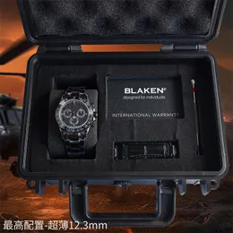 Braken Montre de Luxe Męskie zegarki na rękę 40x12.3mm 7750 Chronograph Mocning Ruch mechaniczny czarny rafinowany stalowy diamentowe zegarki