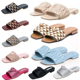 free shipping designer sandal slides women leather luxury slippers pink black grey rhinestones white flip flops ladies beach shoes