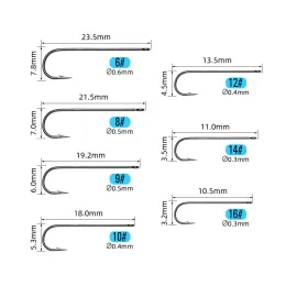 Icerio 100pcs 16# -3/0 Long Shank Fine Wire Aberdeen Hook 바닷물 담수 낚시 고리 Sabiki Rig Streamer Fly Bait Hook