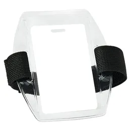 2PCS Regulowany uchwyt na potężność ramienia pasa Trwałe przezroczyste PVC Armband Holder Karta Wysoka widoczność Uchwyt podania na narty biuro