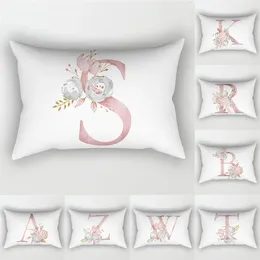 Pink Letter Cushion Cover 30x50 Polyester Pillowcase SOFA CUDIONS Dekorativa kastkuddar Cover Home Decoration Pudowcover