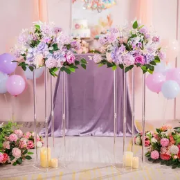 Vasos de acrílico Centroços de casamento para mesas coluna clara Flor Stand Pieces Centro de vasos geométricos para festa de aniversário do evento