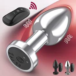 Anal Plug Vibrator Wireless Remote Butt Plug Stimulator Erwachsener Spiel Masturbator Magnetic Ladung Sexspielzeug für Frauen/Männer/Gay 240401