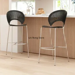 Restoran Nordic Yemek Bar Sandalyeleri Modern Metal Bahçe Mutfak Bar Sandalyeleri Yüksek Açık Tabouret Haut Tasarım Mobilya YY50BC